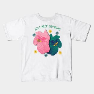 Just keep growing botanical flowers Kids T-Shirt